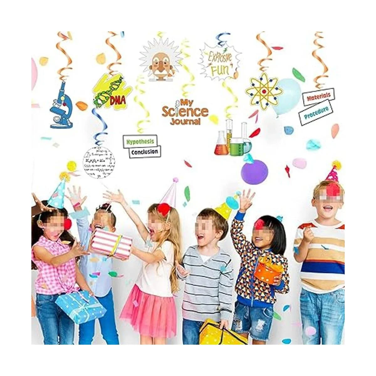 Kit de decoración de cumpleaños con temática científica y_4