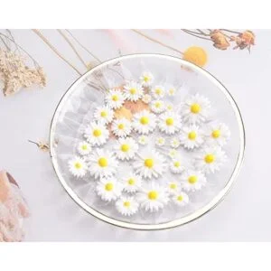 Sowaka 50 adornos de resina de margarita con parte_7