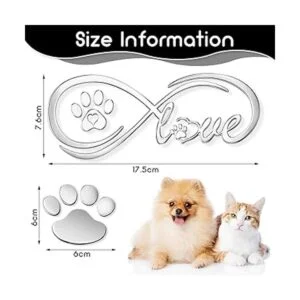 6 calcomanías de pata de corazón calcomanías de pata de_2