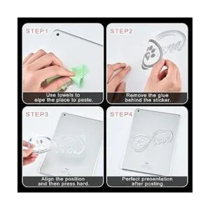 6 calcomanías de pata de corazón calcomanías de pata de_3