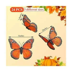 Decoración de mariposa monarca de 3 tamaños decoración de_6