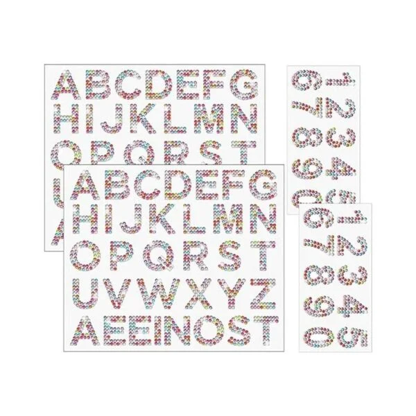 88 calcomanías de letras con purpurina con diamantes de_1