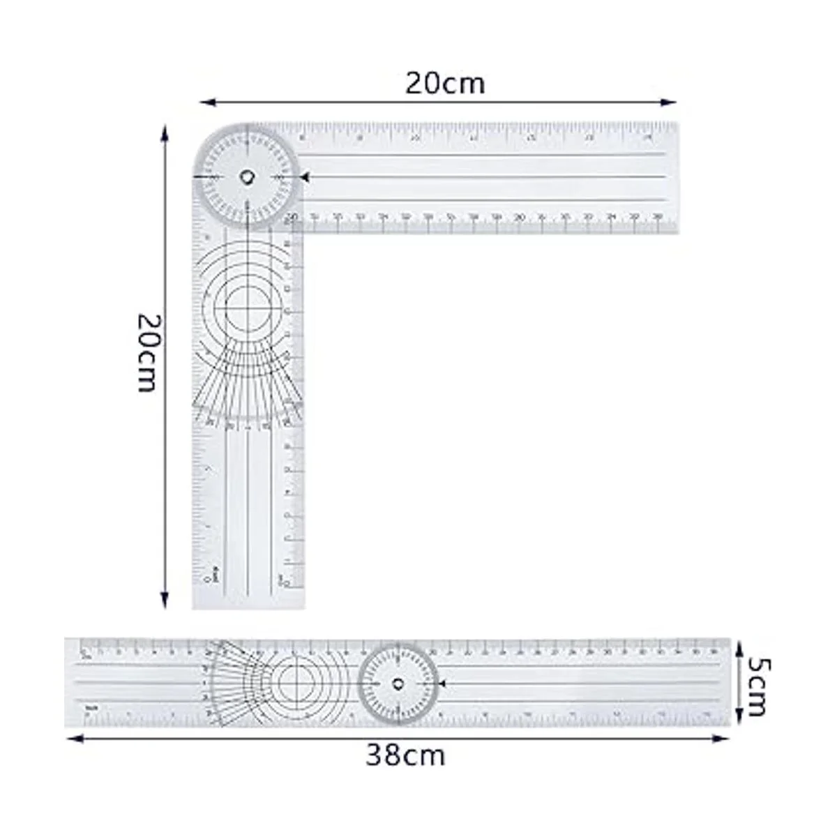 Goniómetro de plástico transportador de ángulo rápido con_2