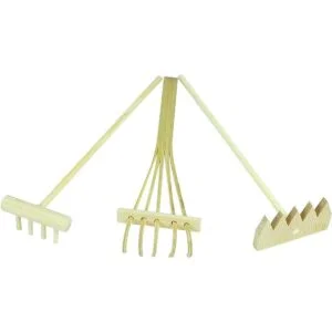 AUEAR Juego de 3 mini rastrillos de arena Zen de bambú_2