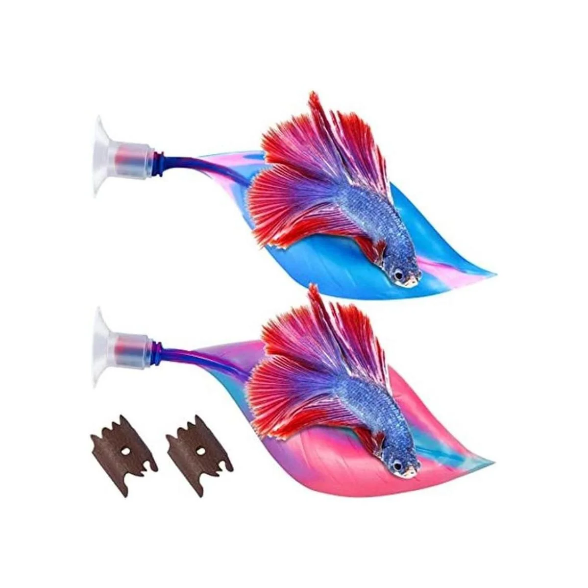 WILLBOND Hamaca de silicona Betta de 2 piezas para peces_1