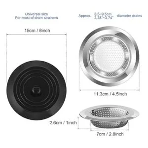 VTOP Tapón de colador de fregadero paquete de 4 unidades_4