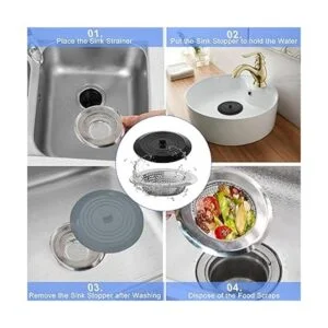 VTOP Tapón de colador de fregadero paquete de 4 unidades_5
