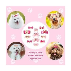 MTLEE 12 piezas pequeñas de pelo de perro arco bandas de_6