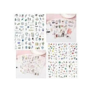 Juego de 48 hojas de 860 calcomanías de acuarela verde_3