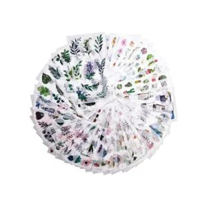 Juego de 48 hojas de 860 calcomanías de acuarela verde_1