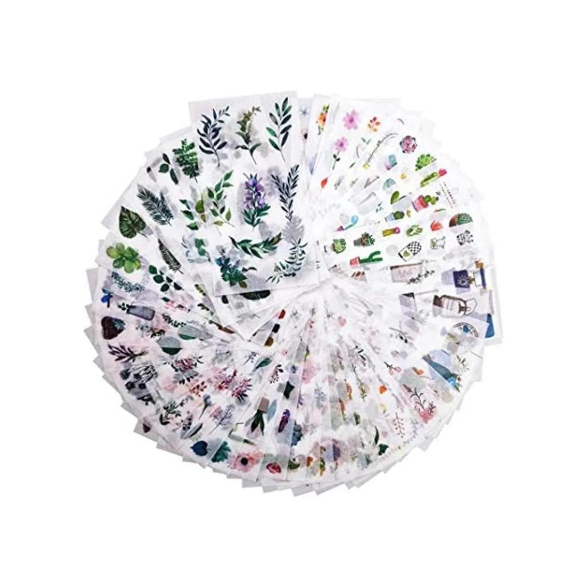 Juego de 48 hojas de 860 calcomanías de acuarela verde_1