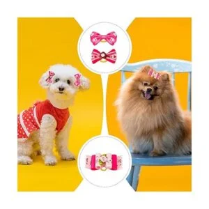 MTLEE 12 piezas pequeñas de pelo de perro arco bandas de_4