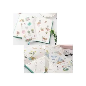 Juego de 48 hojas de 860 calcomanías de acuarela verde_5