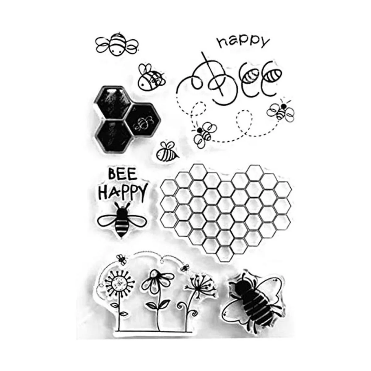 Arrietty Bee Happy Flowers Sellos transparentes con forma_1