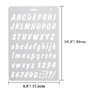 Paquete de 8 plantillas de pintura de plástico letras del_2