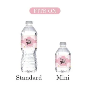 Pink Its A Girl Pegatinas para botella de agua diseño_3