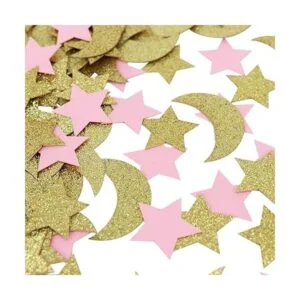 Confeti de papel de estrella y luna para bebé cumpleaños_2