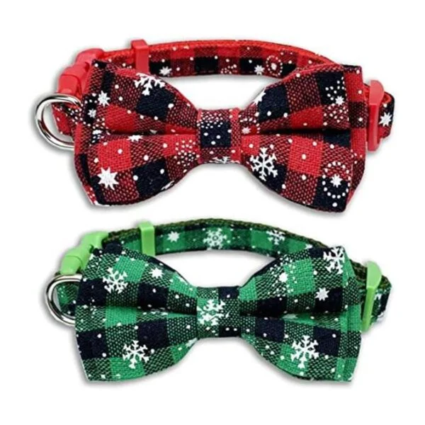 Collar de perro de Navidad con pajarita collar de copo de_1