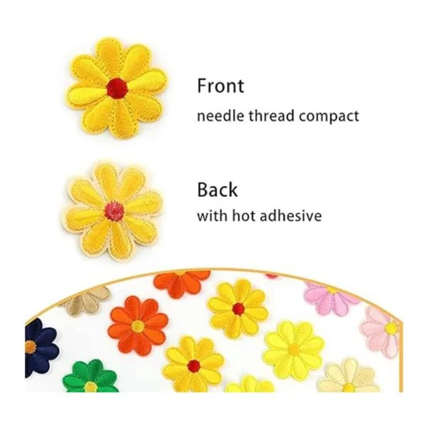 LEEFONE 44 parches para coser con flores de girasol_2