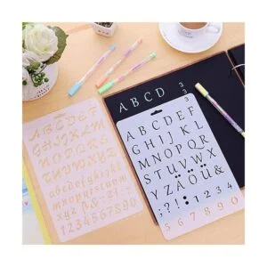 Paquete de 8 plantillas de pintura de plástico letras del_5