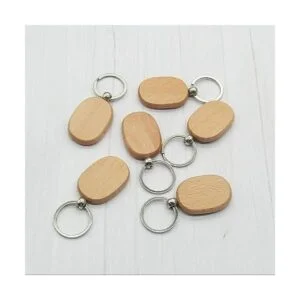 BTYONON 12 llaveros de madera en blanco personalizados EDC_5