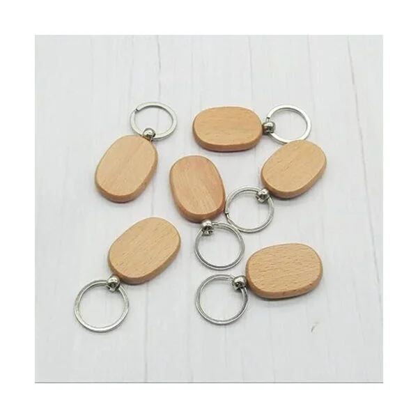 BTYONON 12 llaveros de madera en blanco personalizados EDC_5
