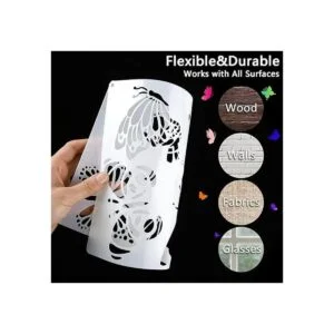 6 plantillas de pintura de mariposas plantillas de flores_3