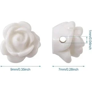 Beadthoven 20 cuentas de resina opacas color blanco_3