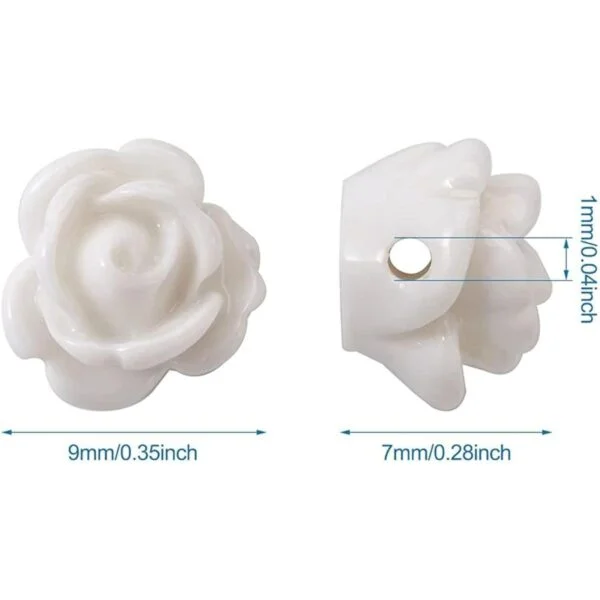 Beadthoven 20 cuentas de resina opacas color blanco_3