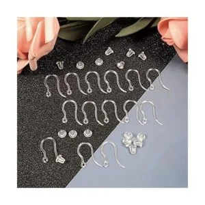 TOAOB 50 ganchos de plástico transparente para pendientes_4