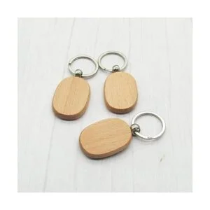BTYONON 12 llaveros de madera en blanco personalizados EDC_4