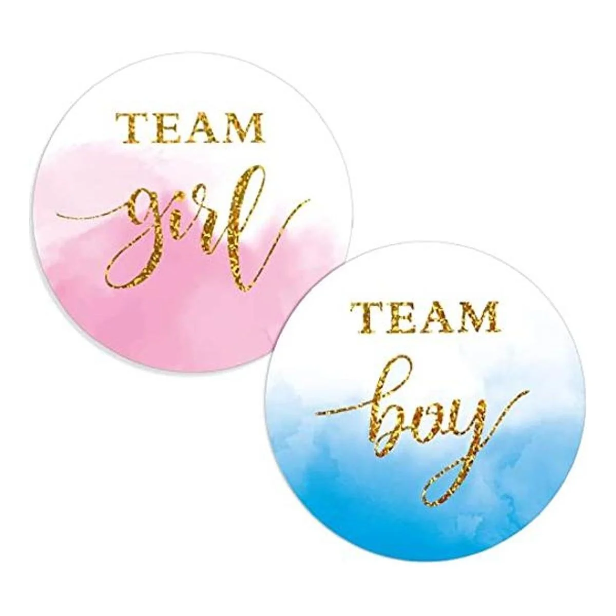 Lincia 100 pegatinas de acuarela dorada de revelación de_1