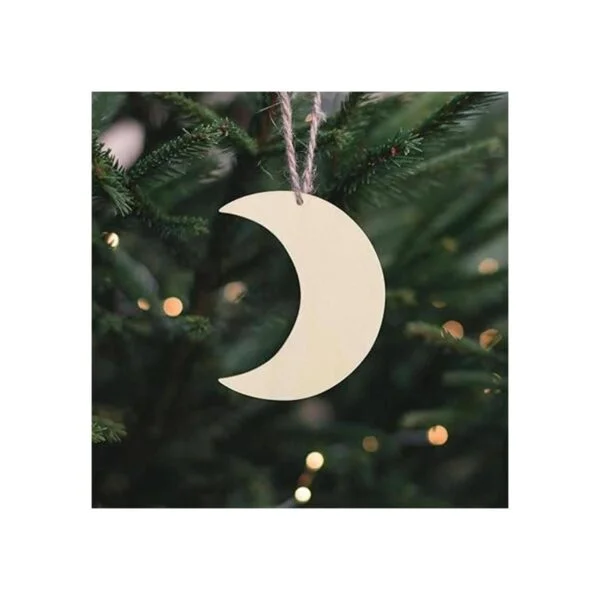 Adornos colgantes de madera en forma de luna con agujero_7