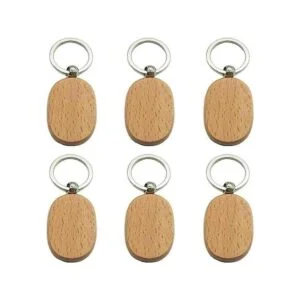 BTYONON 12 llaveros de madera en blanco personalizados EDC_1