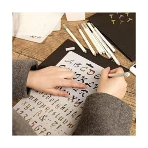 Paquete de 8 plantillas de pintura de plástico letras del_6