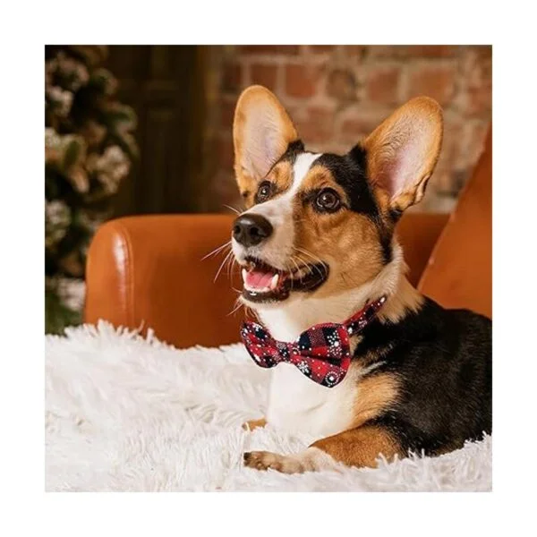 Collar de perro de Navidad con pajarita collar de copo de_6