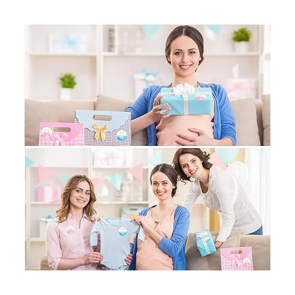 Lincia 100 pegatinas de acuarela dorada de revelación de_7