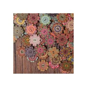 AKOAK 100 botones de madera simples estilo retro botones_4