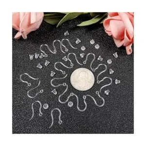 TOAOB 50 ganchos de plástico transparente para pendientes_3