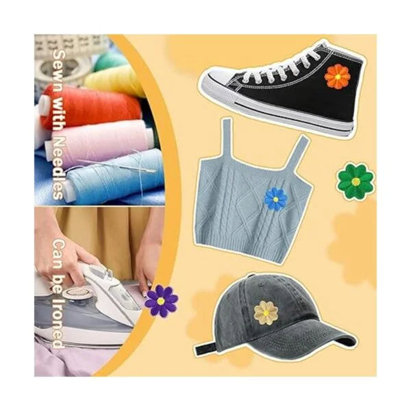 LEEFONE 44 parches para coser con flores de girasol_6