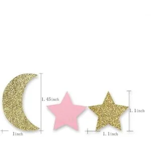 Confeti de papel de estrella y luna para bebé cumpleaños_5