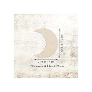 Adornos colgantes de madera en forma de luna con agujero_2