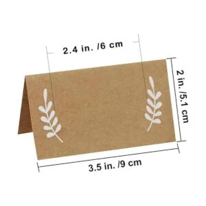 Supla 100 tarjetas de lugar con hojas de laurel blanco_2