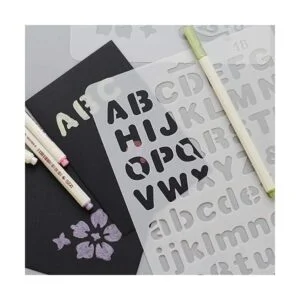 Paquete de 8 plantillas de pintura de plástico letras del_4