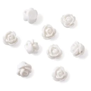 Beadthoven 20 cuentas de resina opacas color blanco_1