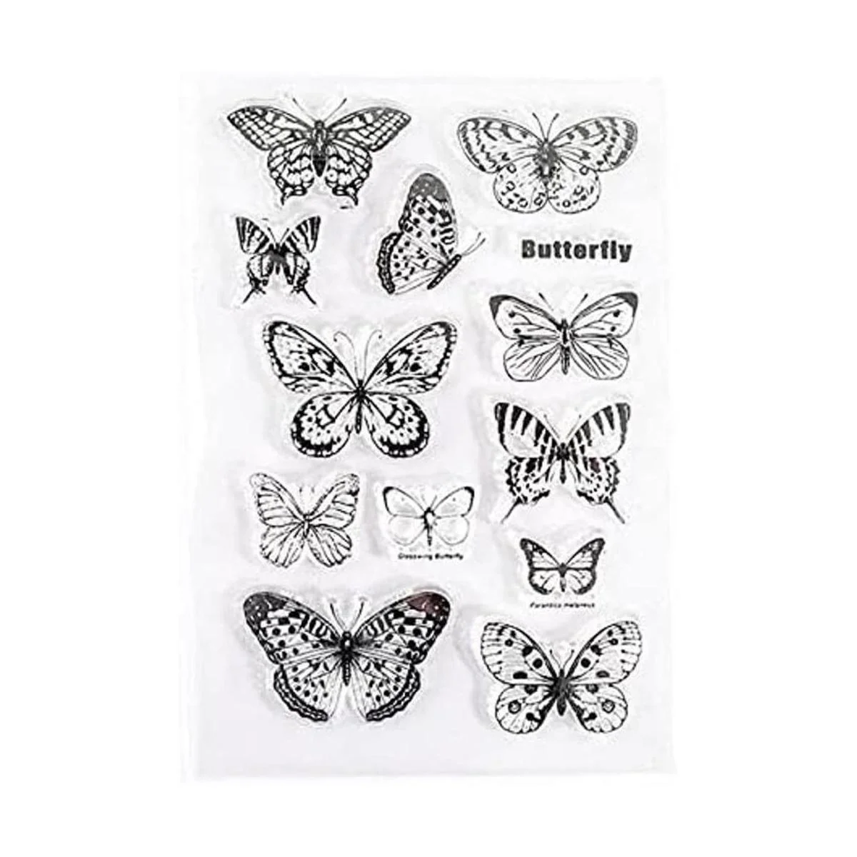 Arbuya Diferentes mariposas flores mariposas claro sello_1