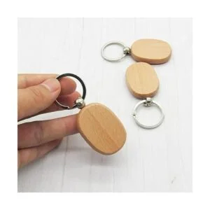 BTYONON 12 llaveros de madera en blanco personalizados EDC_3