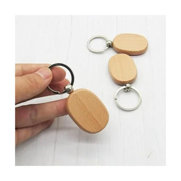 BTYONON 12 llaveros de madera en blanco personalizados EDC_3
