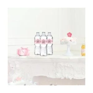 Pink Its A Girl Pegatinas para botella de agua diseño_6