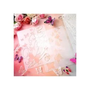 6 plantillas de pintura de mariposas plantillas de flores_4